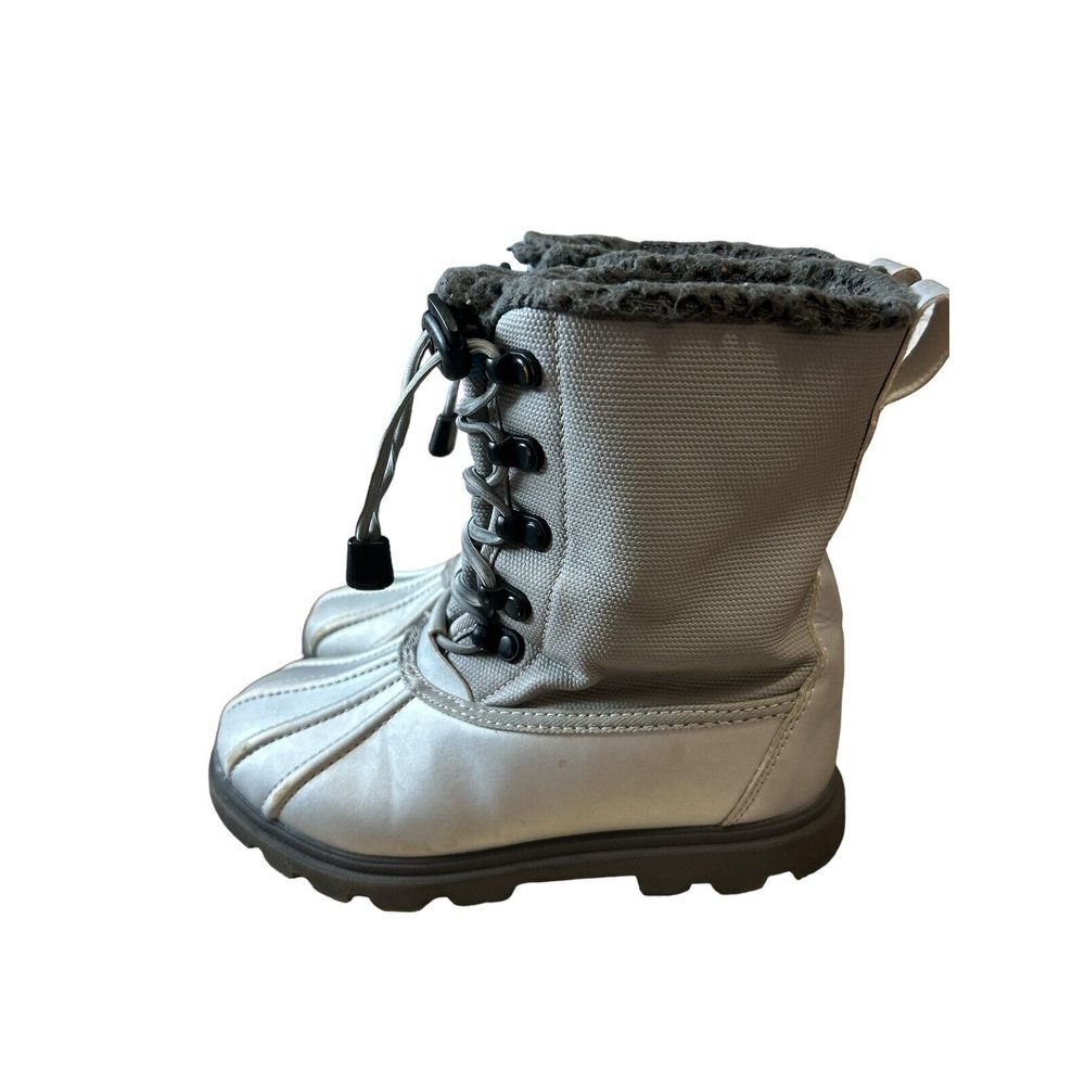 Native Silver Boots Kids Size C11 Rain Snow Winter‎ Water Bungee Boots
